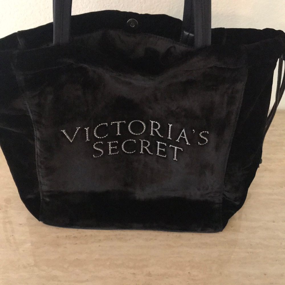 Victoria’s Secret Black Velvet Tote (Brand New)